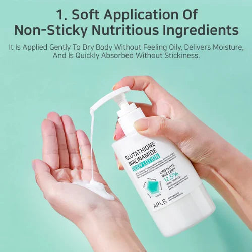 aplb - glutathione niacinamide body lotion - 300ml snow glow glutathione