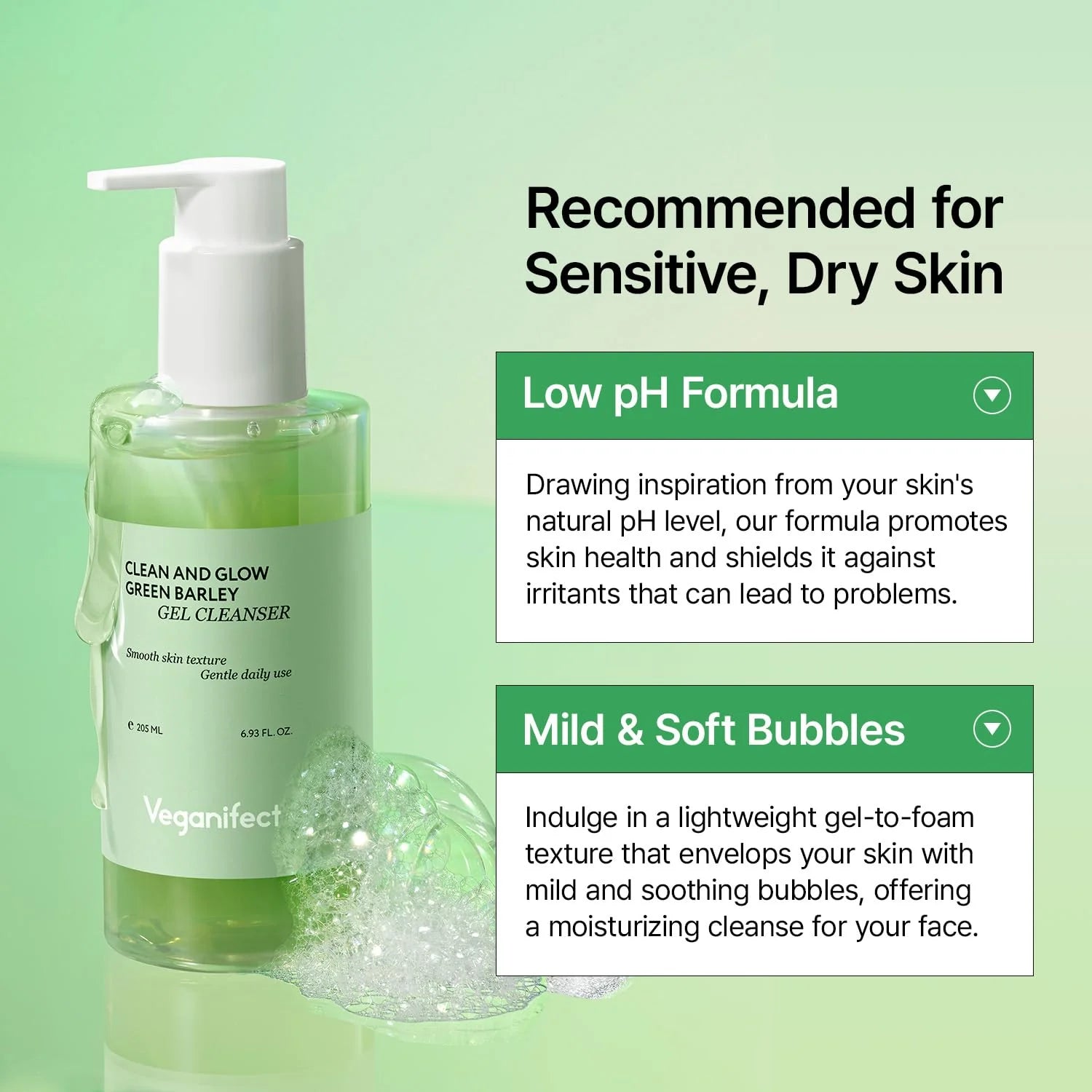 Clean and Glow Green Barely Gel Cleanser