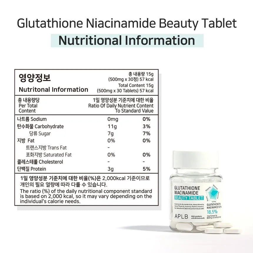 Glutathione Niacinamide Beauty Tablet K-Beauty Store Glutathione Niacinamide Beauty Tablet K-Beauty Store